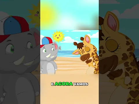 Elefante fofo na praia: Dança, Canto e Muita Diversão! #shorts #praia #beach
