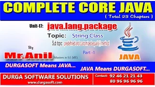 Core Java - java lang package-String class