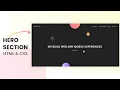 Create Simple Hero Section HTML CSS Tutorial