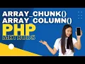 PHP Array Chunk Array Column Methods in Hindi Urdu