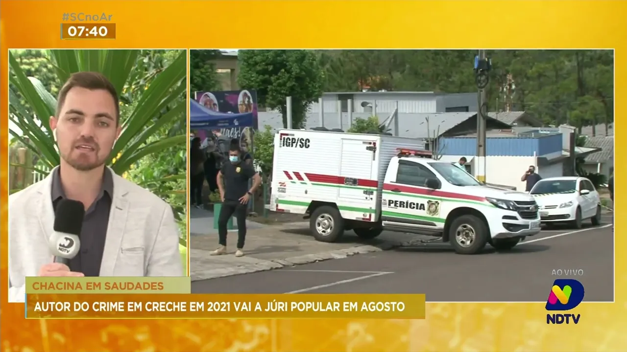 Autor do crime do atentado da creche de Saudades, no Oeste, vai a júri popular em agosto