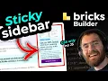 Sticky Sidebar in Bricks Builder - NO CODING or JavaScript