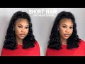 HOW TO Short Half Up Half Down Quick Weave No Leave Out