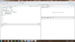 R Programming While Loops in Rstudio