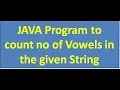 java program to count no of vowels in String