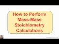 How to Perform Mass-Mass Stoichiometry
