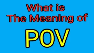 Meaning Of POV POV English Vocabulary Most Common Words in English