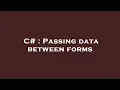 C Passing data between forms