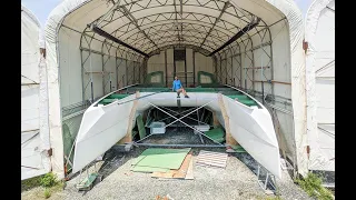 CATAMARAN BUILD – We Bond the Hull Sides!! (MJ Sailing – Ep 200)