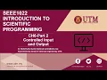 Introduction to Scientific Programming Chapter 6 Part 2 - Import Export and Debugging