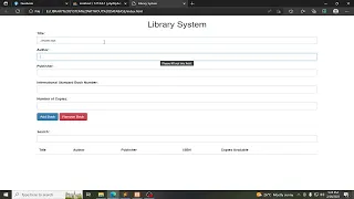 Library System source code using html css javascript
