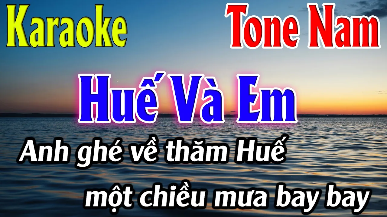Huế Và Em Karaoke Tone Nam ( Gm ) Beat Phối Mới | Karaoke Lâm Organ