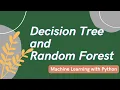 Decision Tree and Random Forest ML with Python Lect 15
