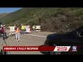 See the moment Highway 1 reopens through Big Sur as closure signs come down