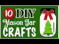 10 EASY Mason Jar Crafts CHRISTMAS DIY Dollar Tree DIY