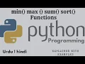 Min Max Sum Sorting number list python in hindi urdu tutorial Python Programming in urdu