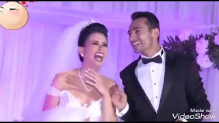 فرحه عريس وعروسه لما اخت العريس وامه غنوا في الفرح 