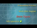 Programming in python IIT M BS DEGREE what are data types l python ll beginners