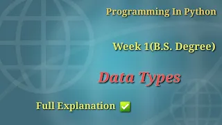 Programming in python IIT M BS DEGREE what are data types l python ll beginners