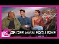 SPIDER-MAN Tom Holland Zendaya Jacob Batalon talk spidey-senses and upside down kissing