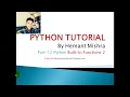Python Built in Functions 2 in Hindi Hemant Mishra Python Tutorial Part 12