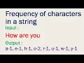 Program to find frequency of characters in a string