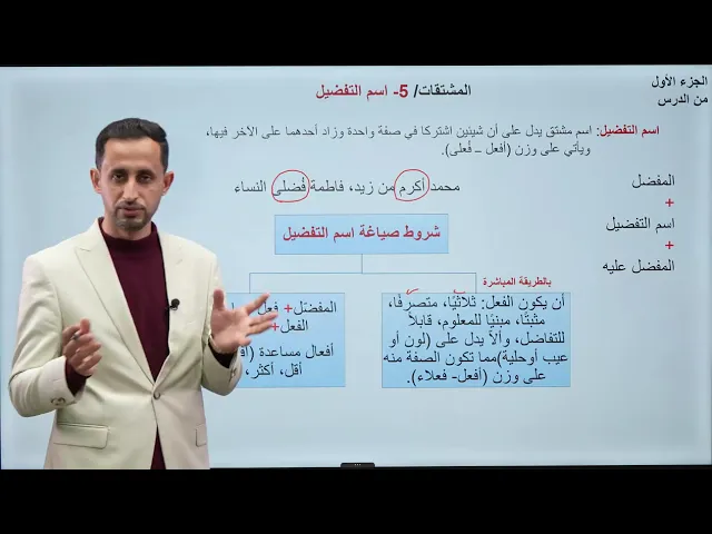⁣الدرس (8) اسم التفضيل ج1 - اللغة العربية للصف الثالث المتوسط 2026