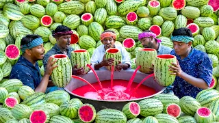 WATERMELON JUICE Farm Fresh Fruit Juice Making Watermelon Craft Watermelon Experiment