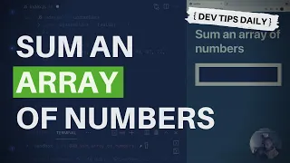 DevTips Daily Sum an array of numbers in JavaScript