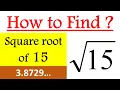 How to find square root of 15 by Long Division Method Square root of 15 in Hindi