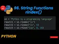 rindex Function in Python Built In Functions in Python rindex
