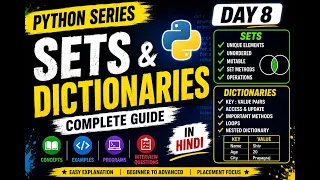 Python Series Day 8 Sets Dictionaries in Python Set Methods Dictionary Methods