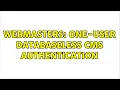 Webmasters One-user databaseless CMS authentication
