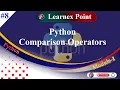 Comparison Operators in Python Python Operators in Hindi Learnex Point
