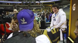 PFT Commenter asks the hard-hitting questions at Super Bowl 50 Opening Night