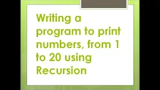1 - Printing numbers from 1