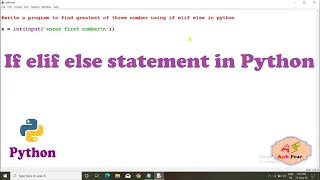 If Elif Else Statement in Python Python Tutorial For Beginners