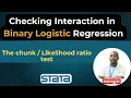 Checking for Interaction in Binary Logistic regression using Stata