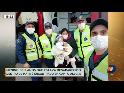 Menino de 2 anos que estava desaparecido dentro de mata é encontrado