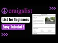 How to List on Craigslist for Beginners