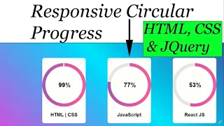 How to create responsive circular Progress in HTML CSS JQuery