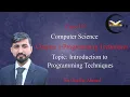 10th class Computer Lecture Programming Techniques Topic Introduction