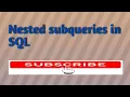 Nested sub Queries in SQL