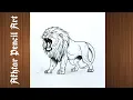 How To Draw A Lion Easy Step By Step Draw A Roaring Lion Pencil Sketch Animal Drawing Tutorial