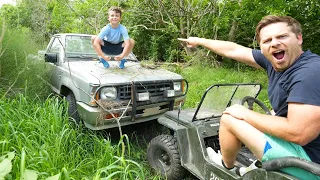 Finding Abandoned Truck in the Forest Tractors for kids