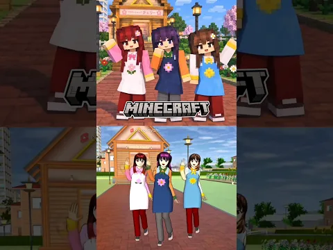 Hanazono Sisters in Minecraft and Different Game Universe ✨😍 #sakuraschoolsimulator #shorts #trend