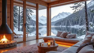 Cozy Winter Space With Fireplace ❄️ Relaxing Piano Music and Fireplace for Study, Relax, Work