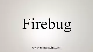 How To Say Firebug