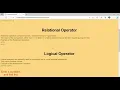 Assignment Relational and Logical Operators in JavaScript