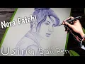 Drawing Nora Fatehi With Ball Pen Timelapes | Mr ArtiSt